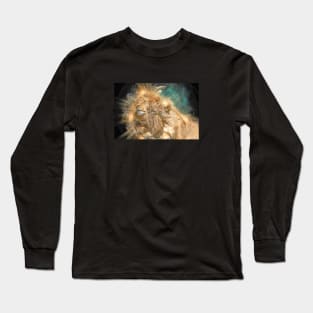 Lion Animal Wildlife Jungle Nature Safari Adventure Discovery Africa Digital Painting Long Sleeve T-Shirt